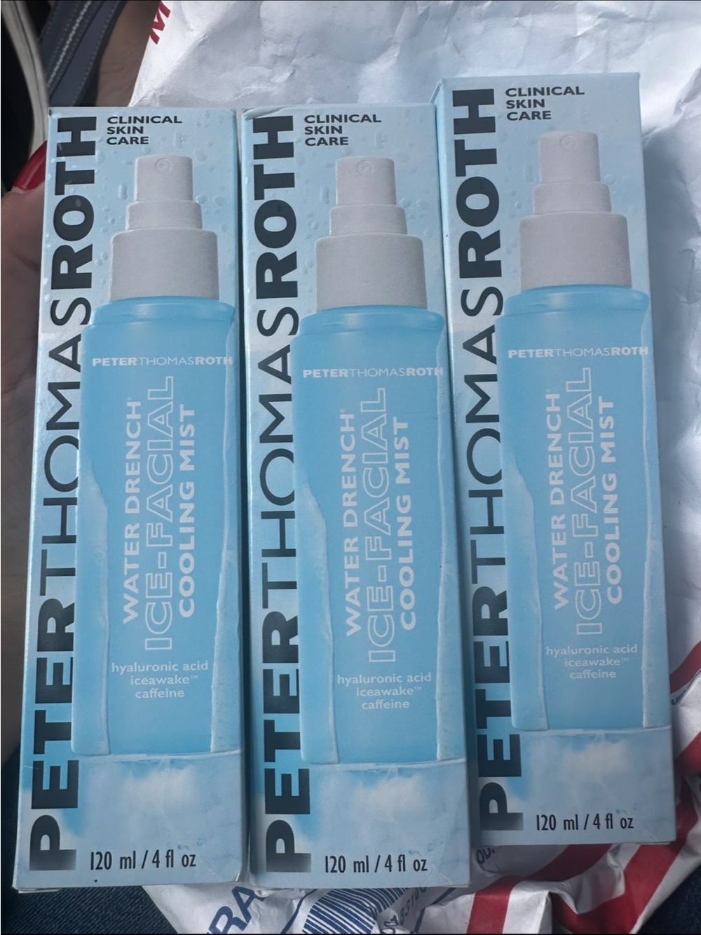 New SET of 3 Peter Thomas Roth Water Drench Ice Facial Cooling Mist Packages